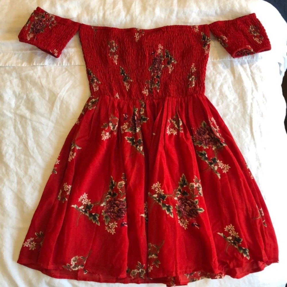 Super Cute Red Floral Dress